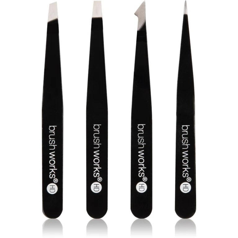 The Complete Set of Eyebrow Tweezers White and Pink Black 4pcs