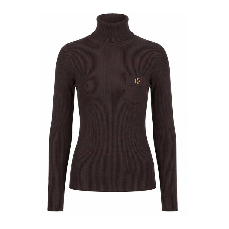 Elisabetta Franchi Pull Col Rond - Marron (MK05B66E2EV9)