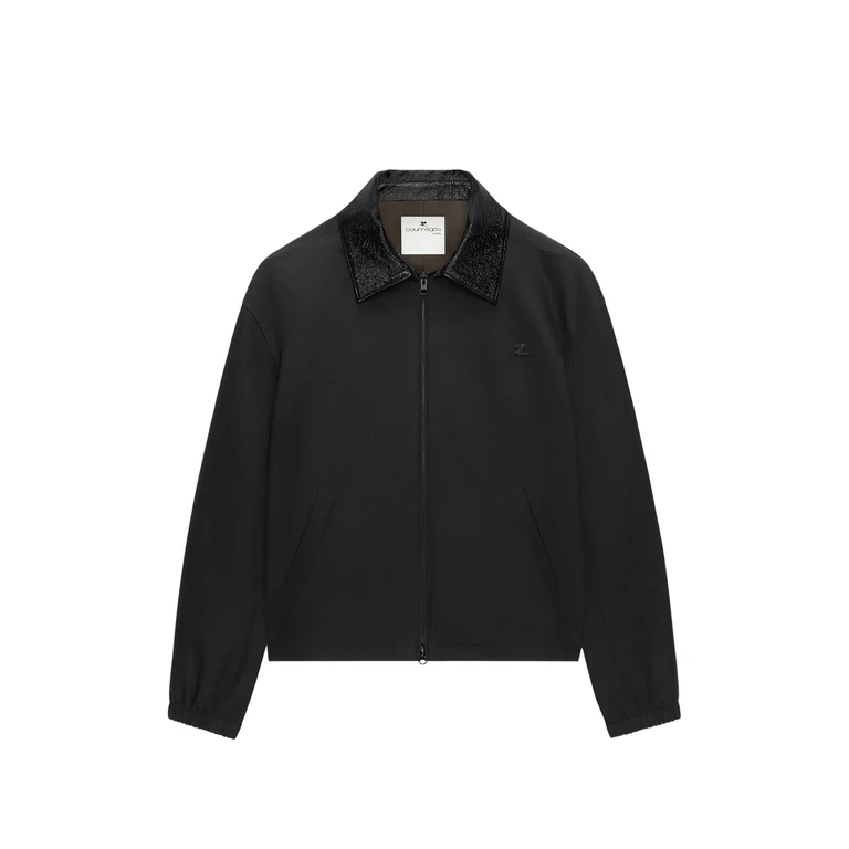 Vinyl-collar Bomber Jacket