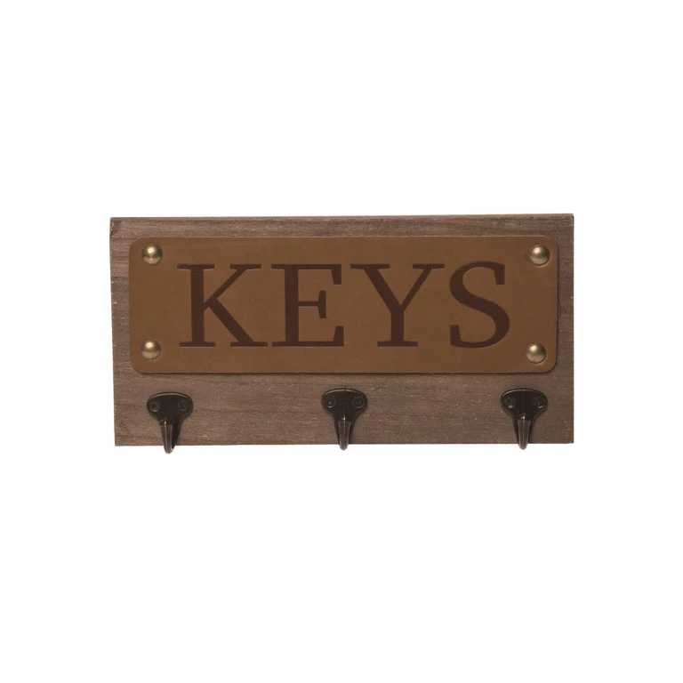 Wood Brown Everyday Keys Wall Decor Spring Wall Sign Panels for Home Decoration
