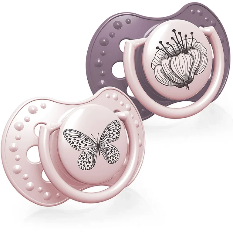 Botanical 0-3m baby girl pacifier 2 pieces