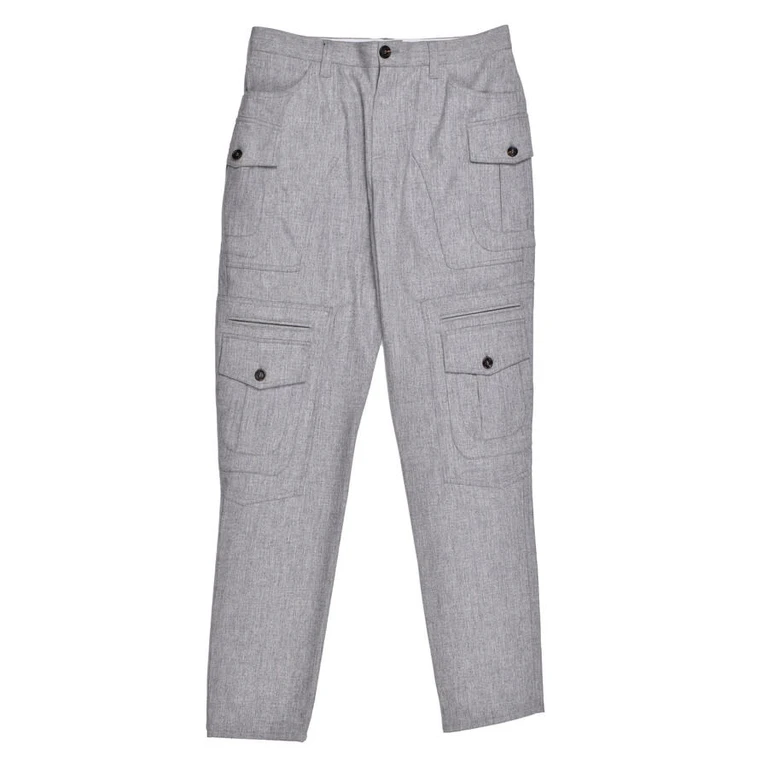 Pearl Virgin Wool Cargo Trousers