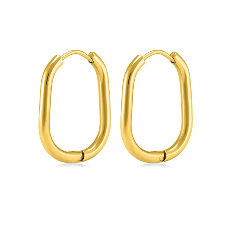 Oval Earrings Gold Plated Without Tempo Vaajde201253-2-G