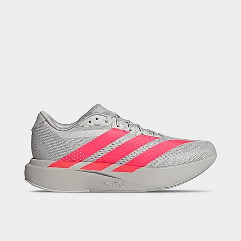 Men's Adizero Pacer Running Shoes in Grey/Lucid Red/Halo Silver Size: 7.5