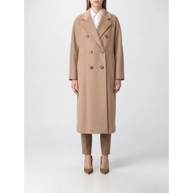 Madame Double-Breasted Long Wool Coat with Belt (2621018010600032)