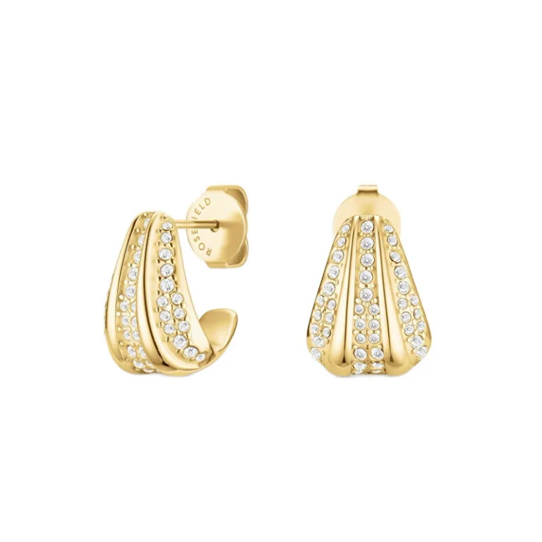 Gold Plated Earrings Without Tempo With Pavé Crystals Jepsg-J1228