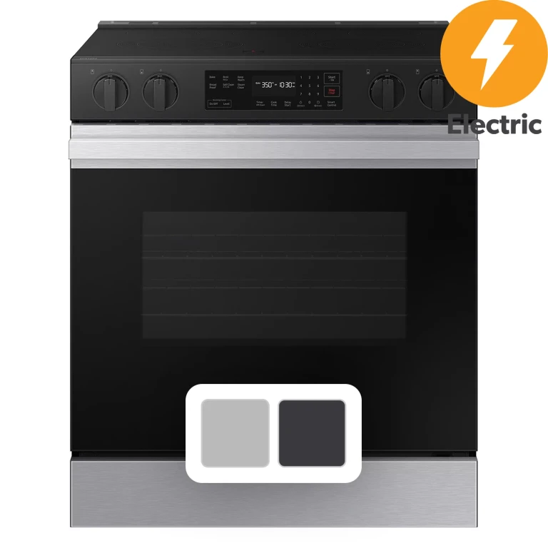 Bespoke Smart Slide-In Electric Range 6.3 cu. ft. in Stainless Steel with Safety Knobs:- Stainless Steel