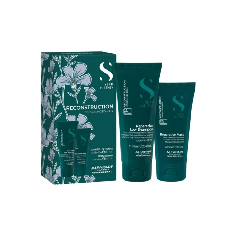 Milano Semi di Lino Reconstruction Minisize Kit Travel Cosmetic Set for Damaged Hair 2pcs