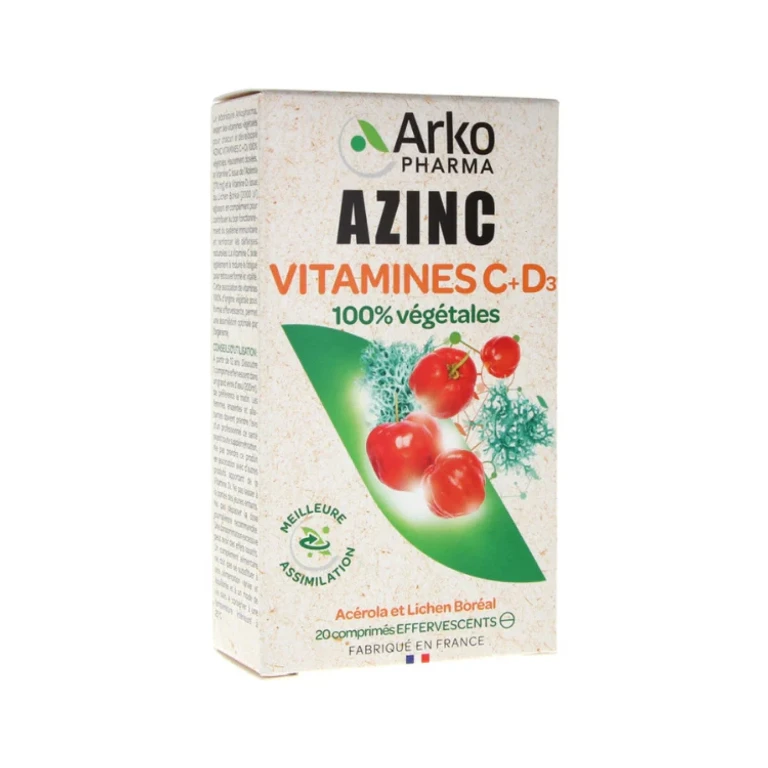 Azinc Vitamin C+D3 20 effervescent tablets