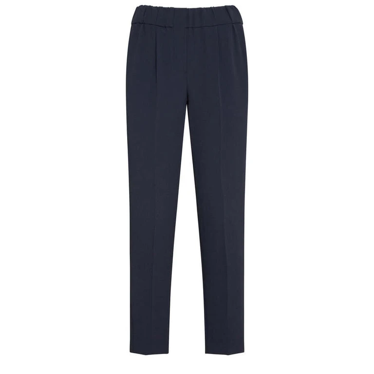 Navy Tailored Trousers With Pleats