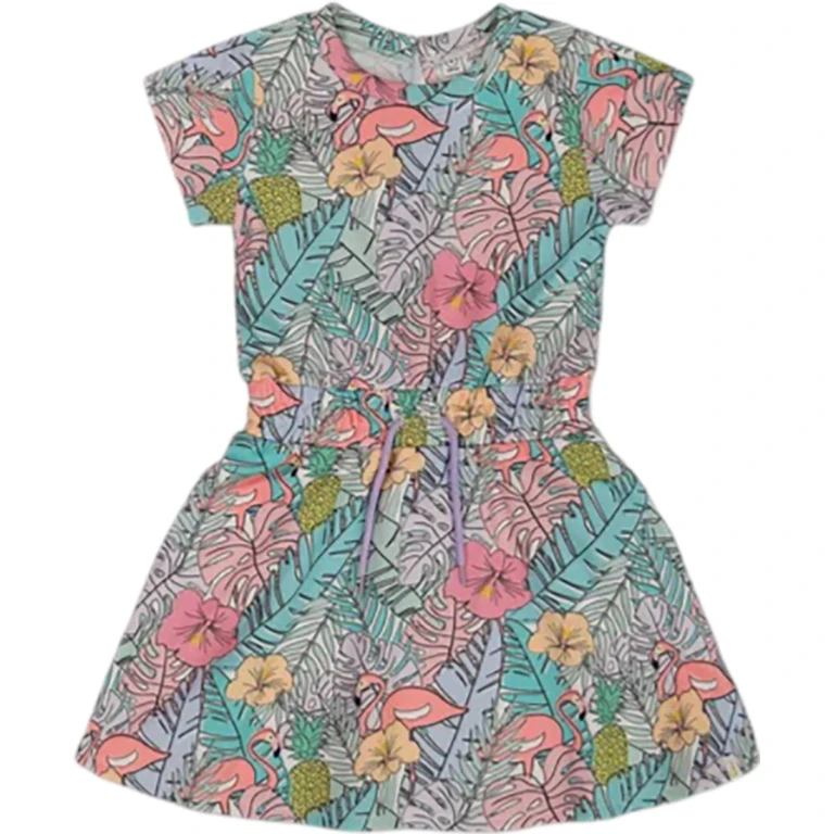 Printed French Terry Dress - Little Girl