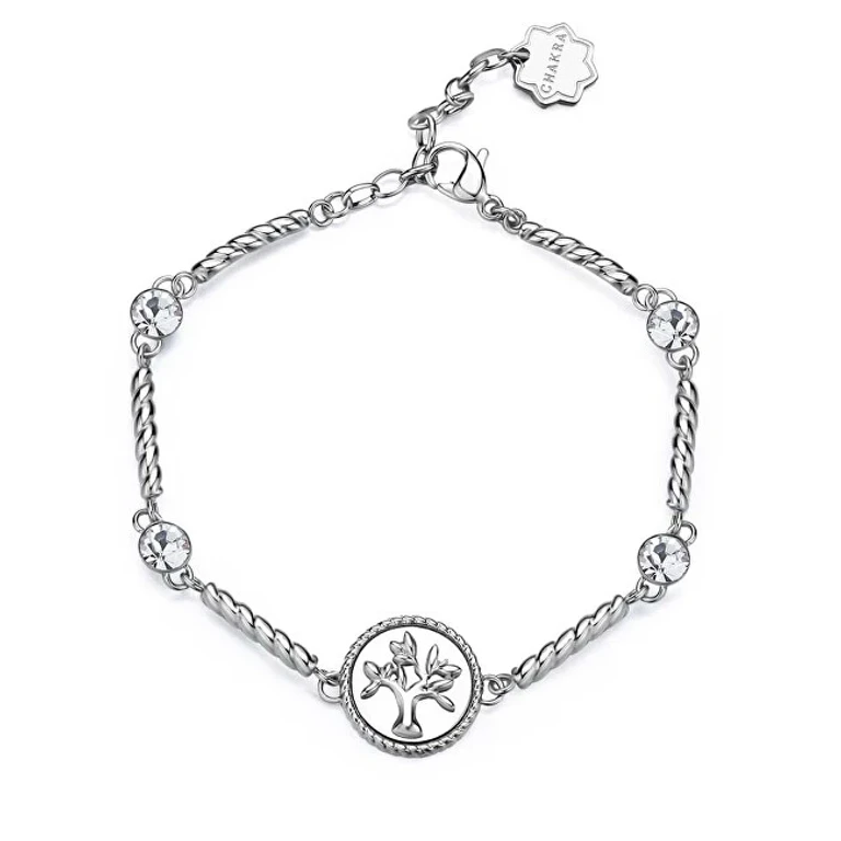 Women's Bracelet Steel with Crystals Tree of Life Chakra BHKB156