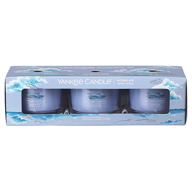 Ocean Air Glass Votive Candle Set 3x 37g