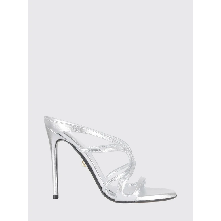 Mony Laminated Leather Mules with 11cm High Heel (L26SC022U0795601SILVER)