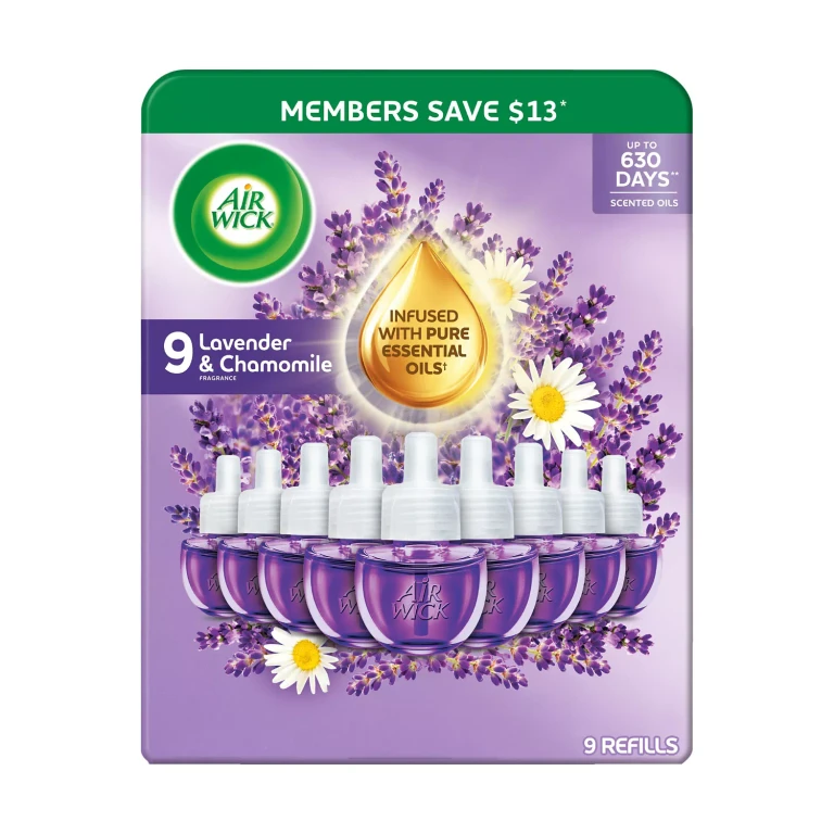 Plug In Essential Oil Air Freshener Refills, Lavender & Chamomile, 9 refills