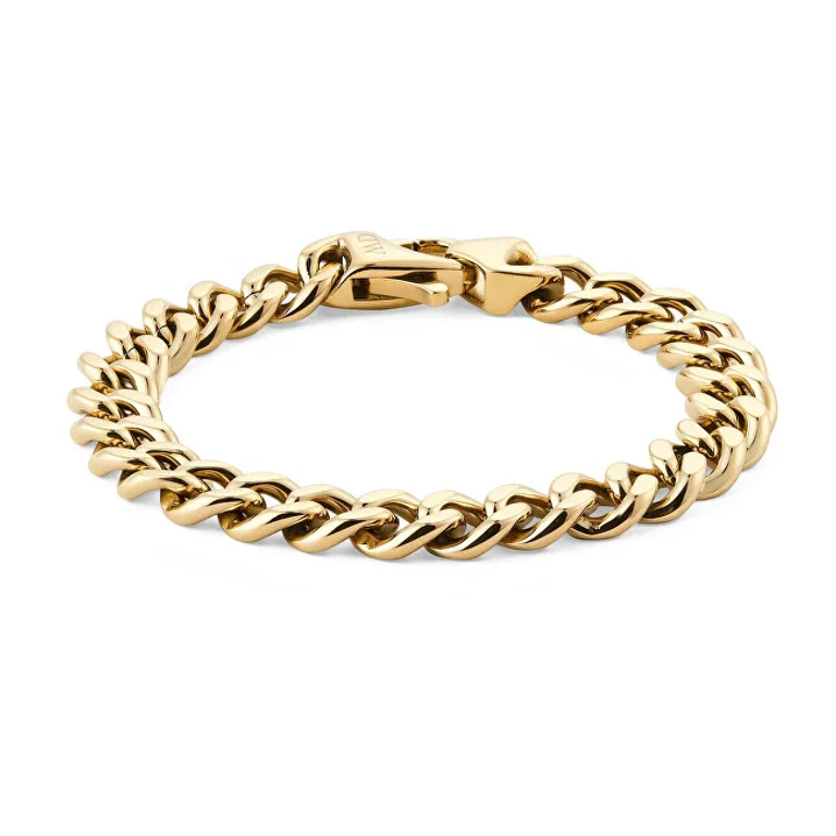 Men's Bracelet Gold Plated Ellipse Cuban Chain Dw0040166 - Length: 19.5 Cm