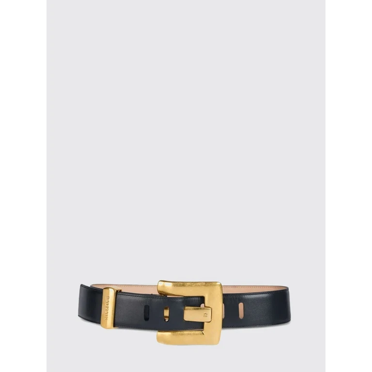 BALMAIN Ceinture Anthem taille haute en cuir de veau lisse avec boucle monogramme