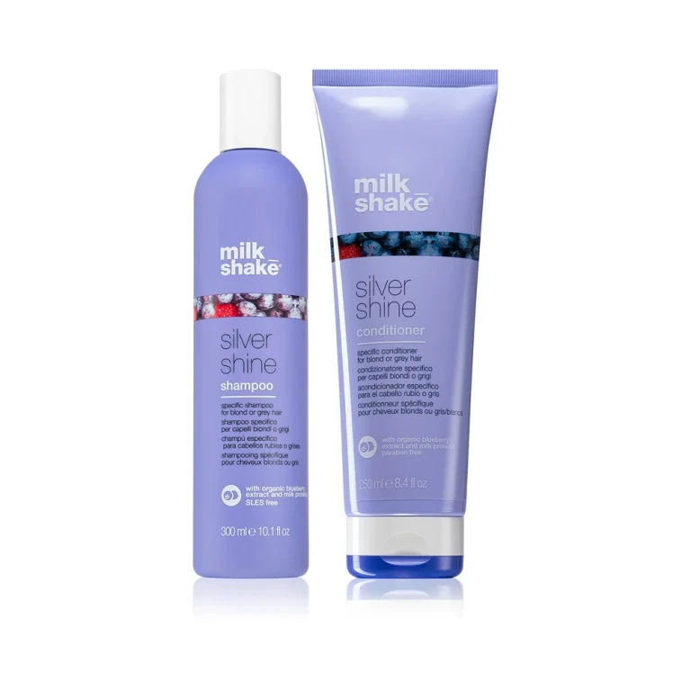 Shampoo and conditioner Milk Shake Silver Shine (neutralizer for yellow tones) 2x1 pcs