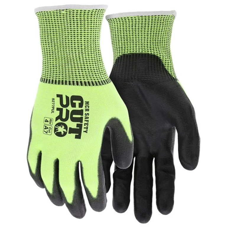 9277PUXL Cut Pro Gloves - X-Large/Black/Lime (1-Dozen)
