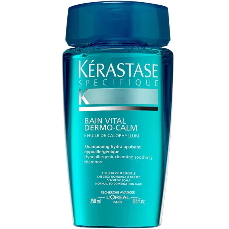 Kérastase Shampoo for Sensitive Scalp for Normal to Combination Hair Bain Vital Dermo-Calm (Hypoallergenic Hydrating-Soothing Shampoo) - Volume: 250 m