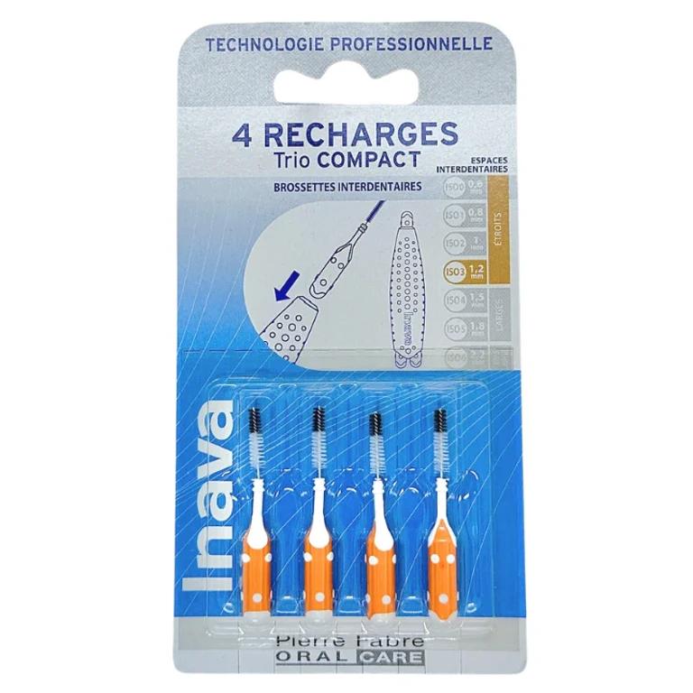 Trio Compact - Interdental Brushes ISO 3 1.2mm Narrow - 4 Orange Refills