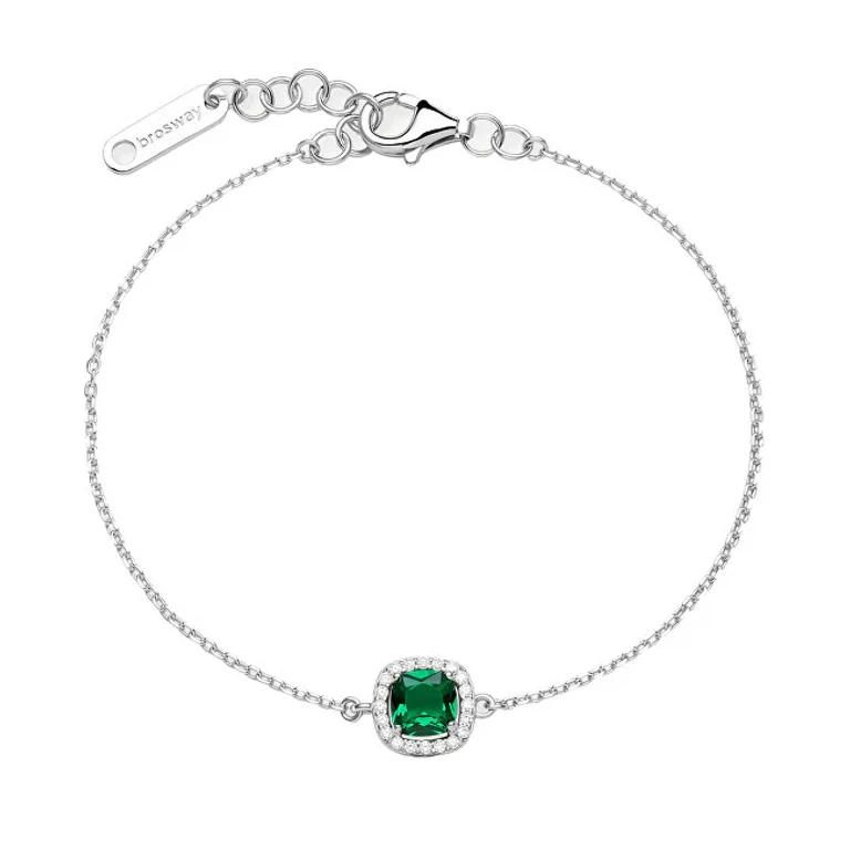 Coordinated Silver Bracelet with Cubic Zirconia Fancy Life Green Flg139