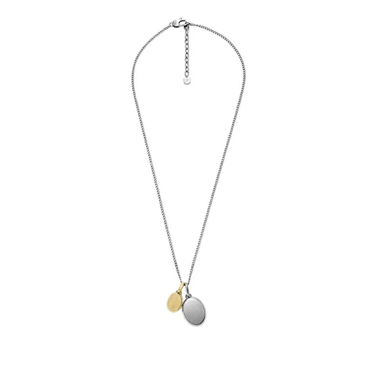 Men's Two-Tone Necklace with Pendants Jf04850998