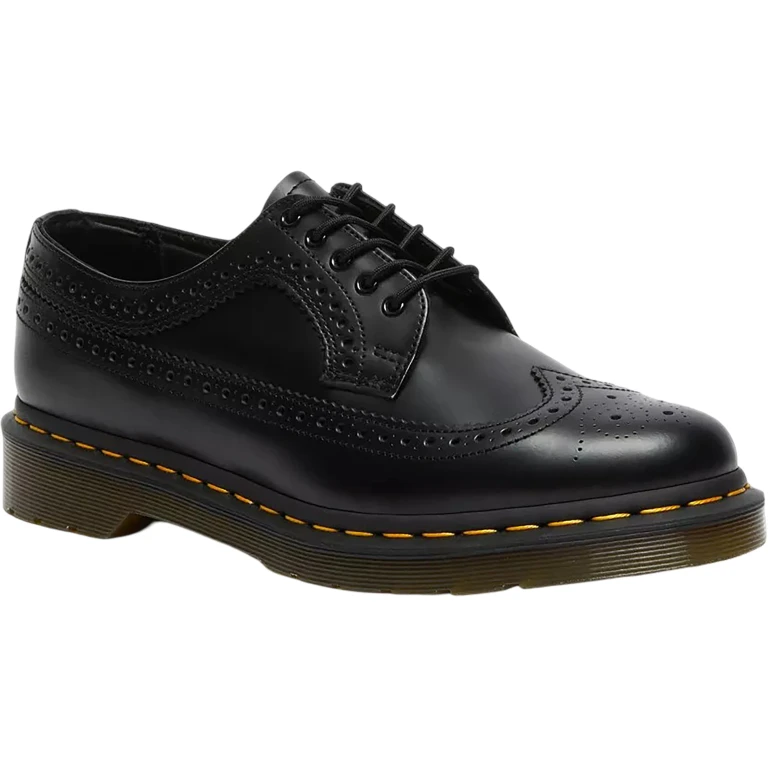 3989 Yellow Stitch Smooth Leather Brogue Shoes - Unisex