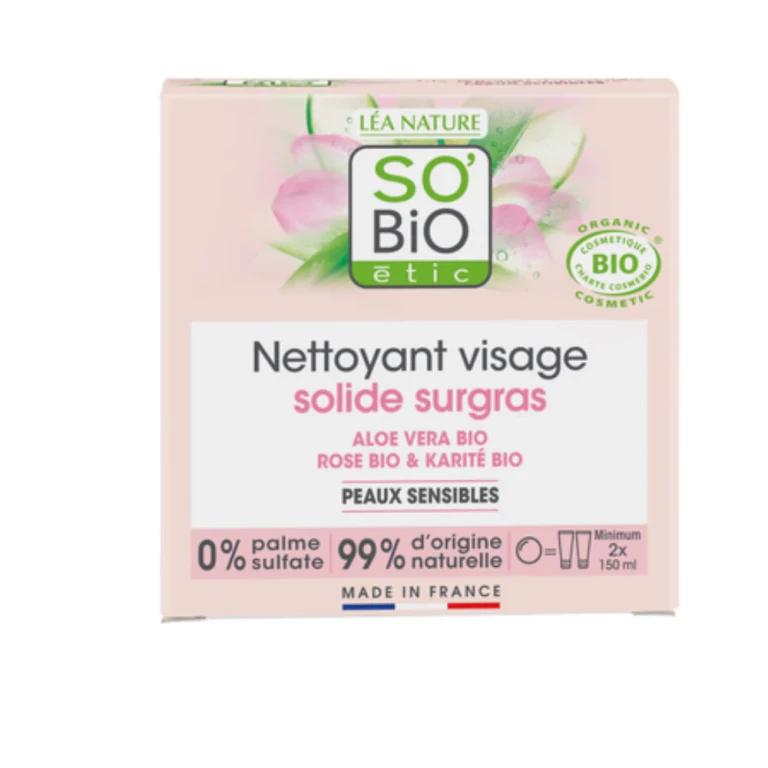 LÉa nature so bio étic Solid Facial Cleanser with Aloe Vera, 70 g