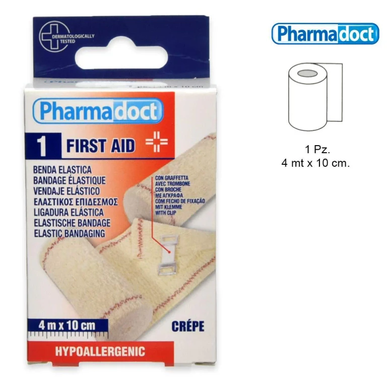 elastic bandage 4 m x 10 cm crepe + 2 staples