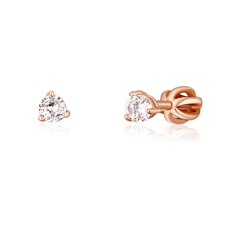 Delicious Bronze Stud Earrings With Zirconia Svle1501Xh2Ro0 - Diameter: 0.5 Cm