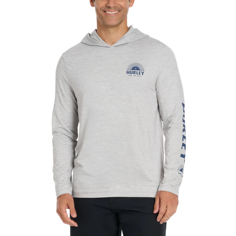 Men's Hooded Uv Tee Grey S:- Grey, S