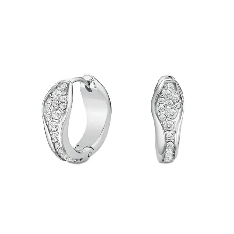 Elegant Steel Rings With Paved Crystals Jepfs-J1227