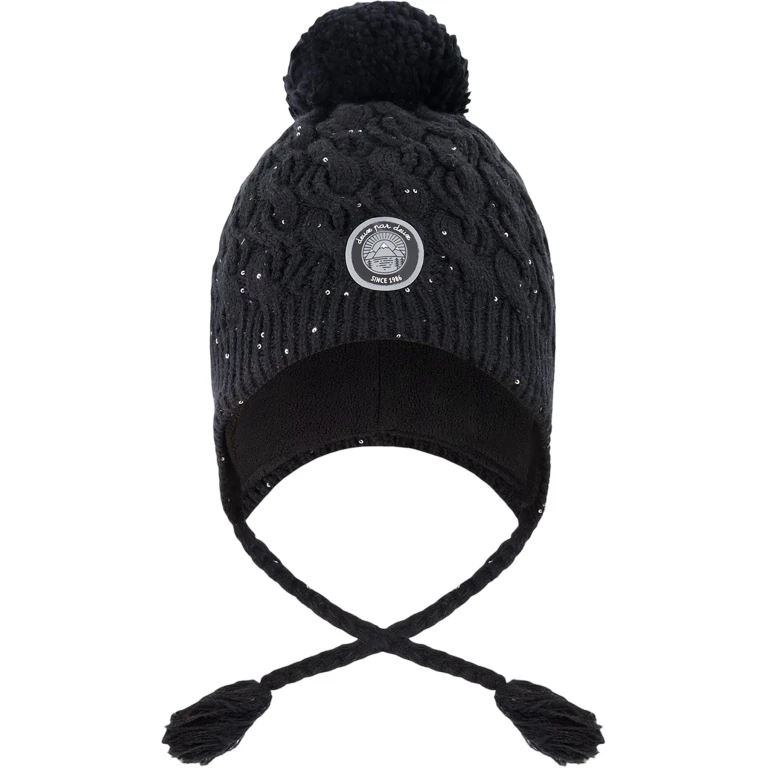 Winter Peruvian Knit Hat with Pompom and Lining - Little Girl