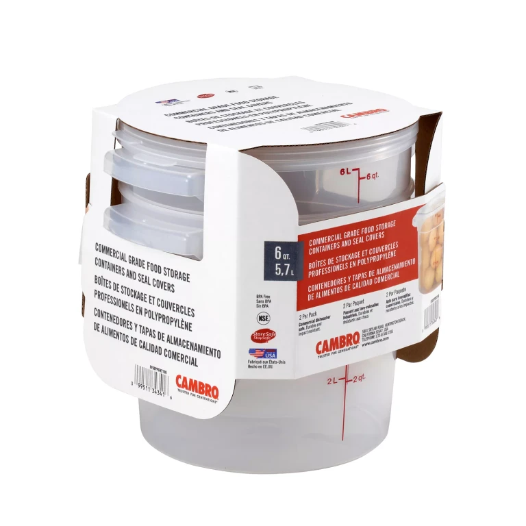 Round Translucent Container with Lid 6 qt., 2 pk.