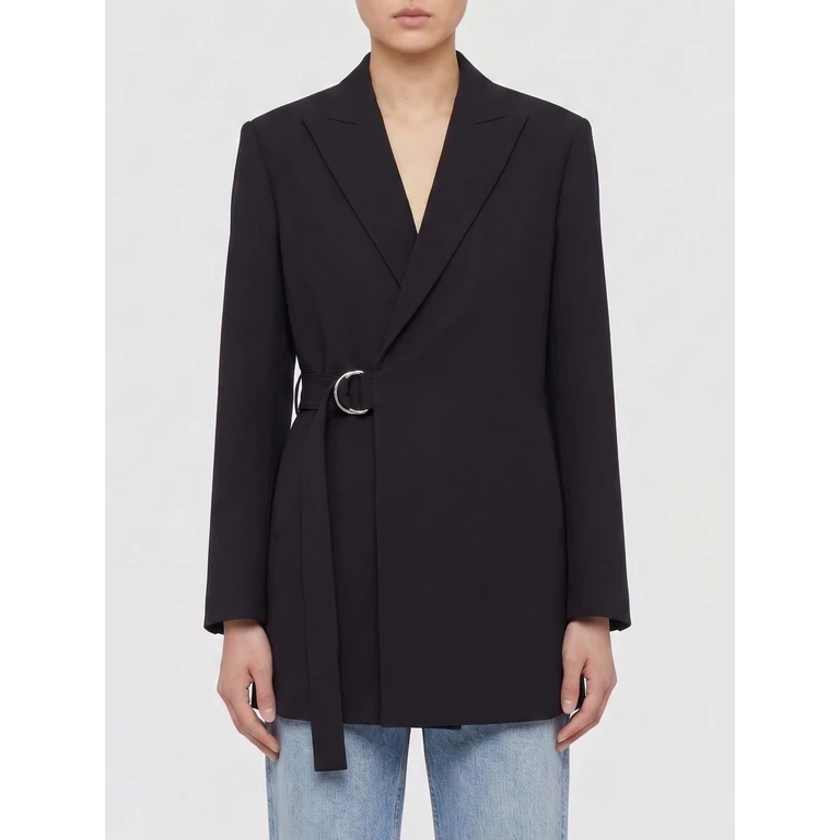 Wool Blazer with Belt (S359Y03XAKBLACK)