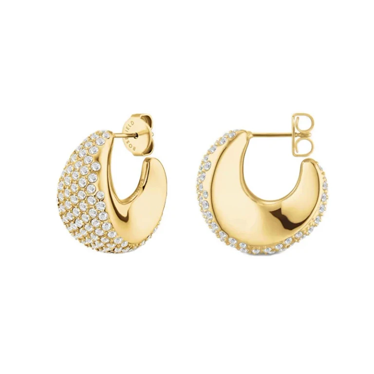 Sparkling Gold Plated Pavé Earrings Jepmg-J1224