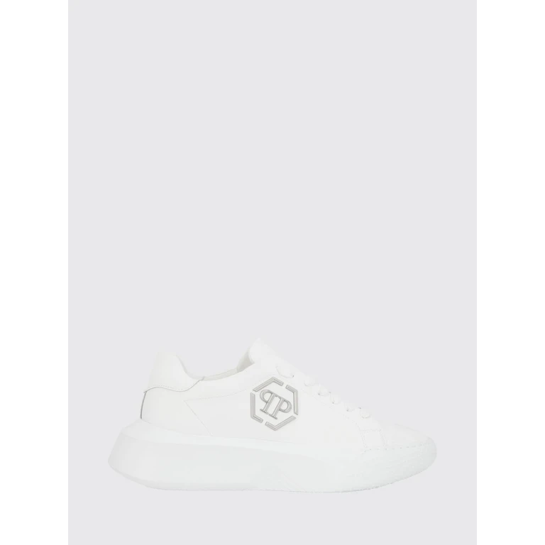 Low-Top Leather Sneakers with Hexagon Logo and Platform Sole (UAFSUSC1081PLE010N01)