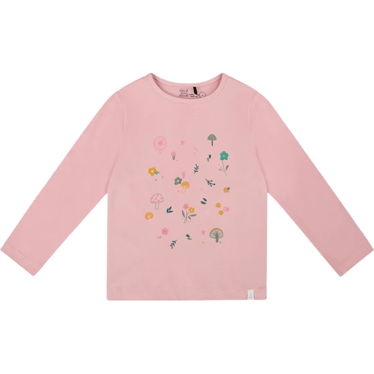 Dusty Pink Organic Cotton Long Sleeve T-Shirt - Little Girl