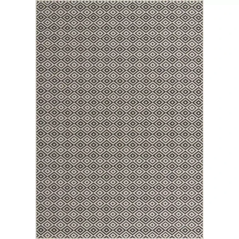 Costa Rica Outdoor Rug:- Charcoal Gray, 7'10' x 11'4'