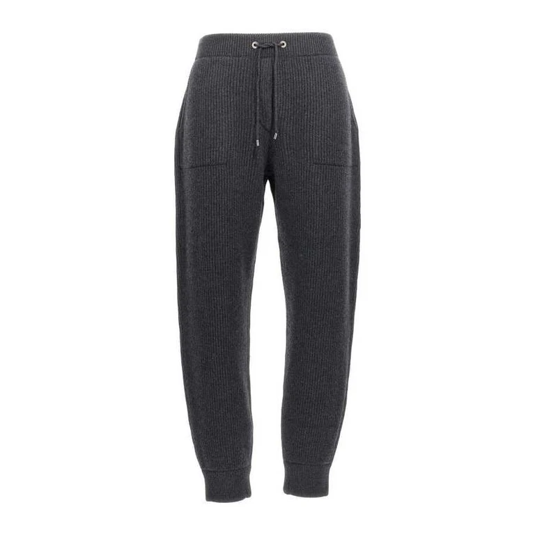 Black Cashmere Ribbed Jogger Pants