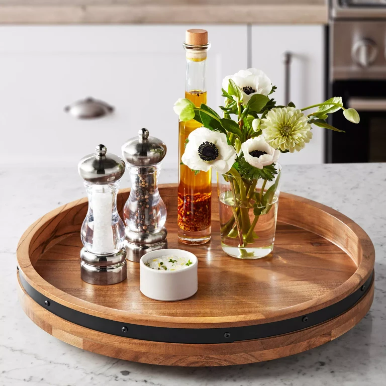 Acacia Wood Farmhouse Lazy Susan