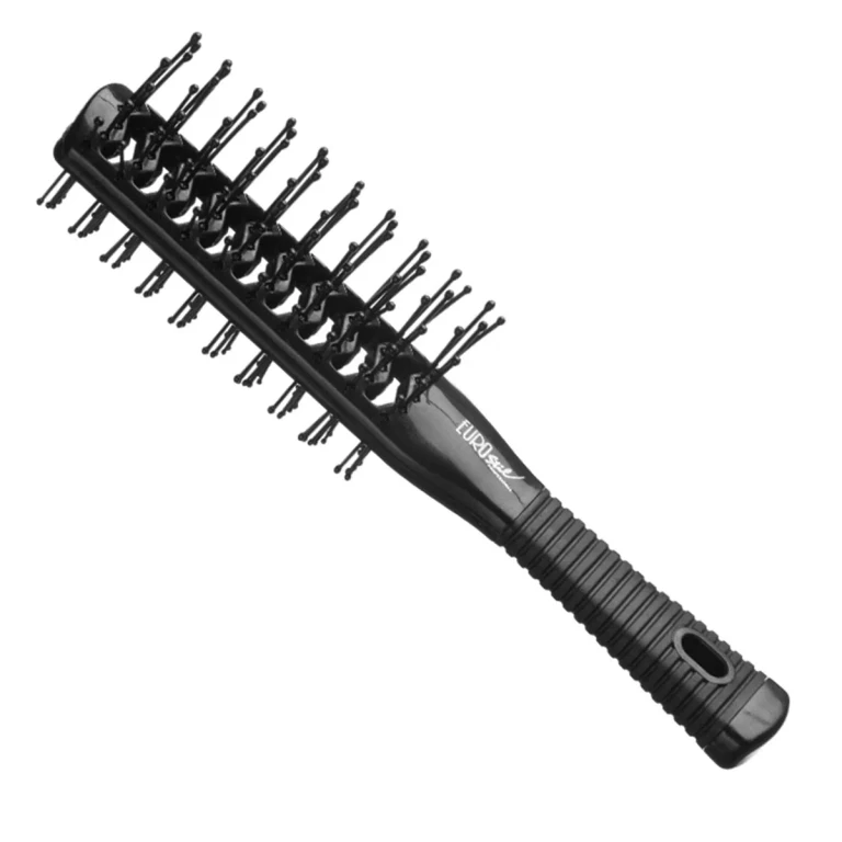 Skeleton brush Eurostil with double black rubber handle, tunnel, 1 piece