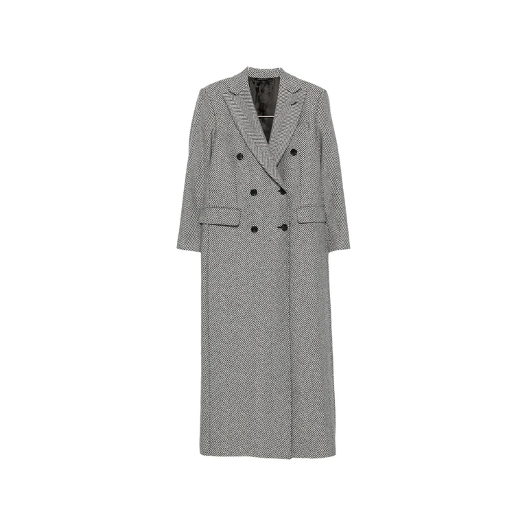 Herringbone Double-breasted Coat