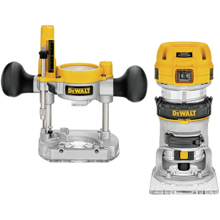 110V 7 Amp Variable Speed 1-1/4 HP Corded Compact Router with LED Combo Kit
