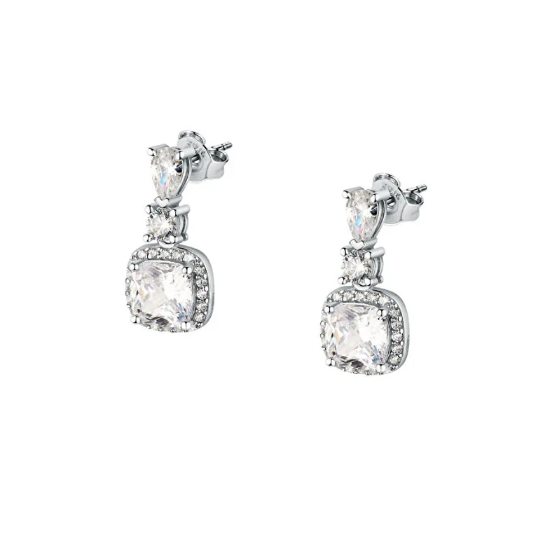 Elegant Silver Earrings with Zircons Tesori Saiw111