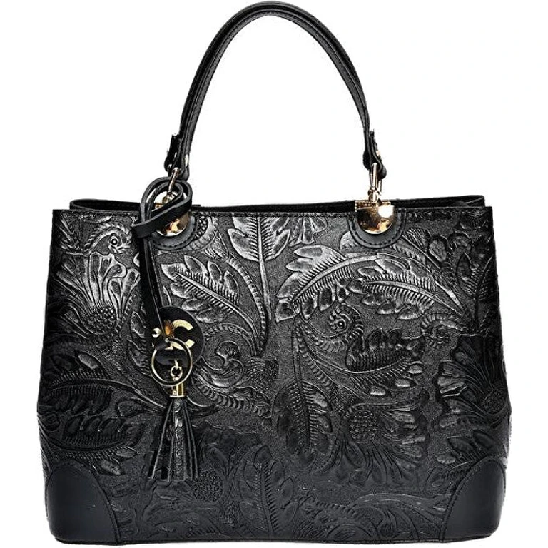 Black Leather Handbag for Women