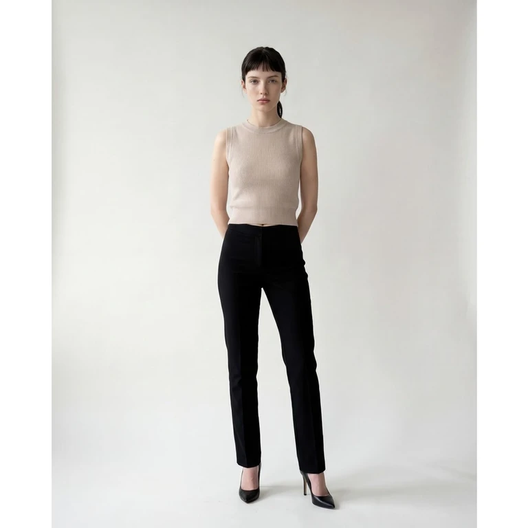 Beige Cashmere Crew Neck Sweater