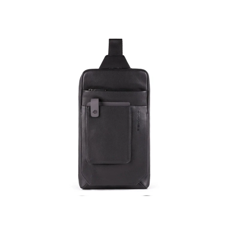 , Tallin, leather bag, mono strap, black, men, 20 x 33 x 5 cm