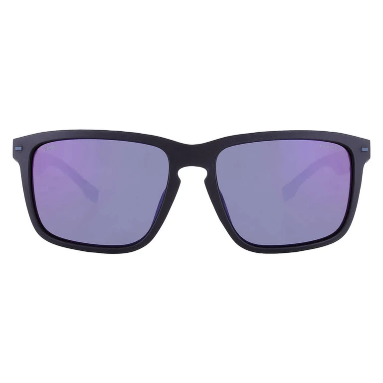 Polarized Blue Mirror Rectangular Mens Sunglasses BOSS 1542/F/S 08HT/4J 59